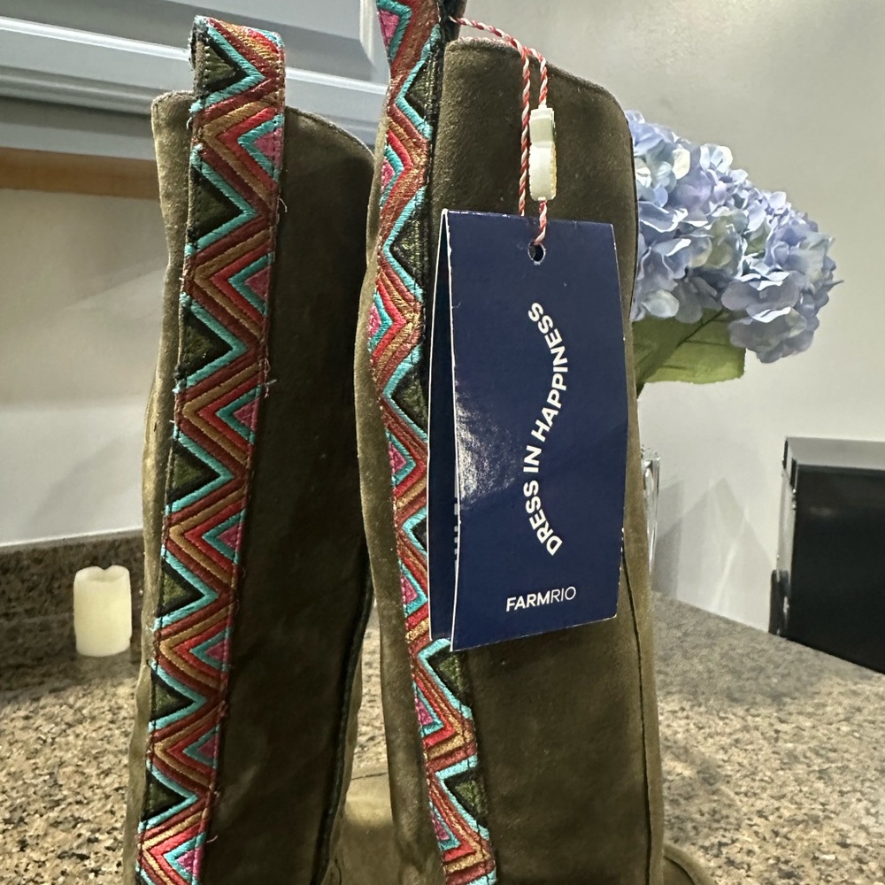 FARM Rio Embroidered Olive Boots - Picture 7 of 14